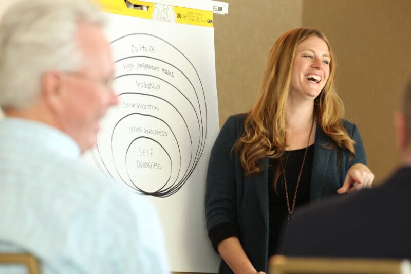 cheyenne presenting at a client training session